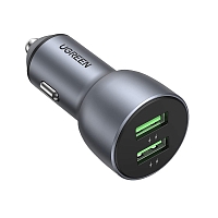 Автомобильное зарядное устройство UGREEN 2x USB-C 36W Fast Charge - Серое