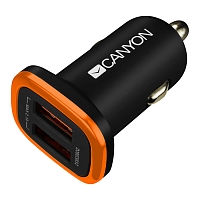 Автомобильное зарядное устройство CANYON с 2 портами USB-A - Черный