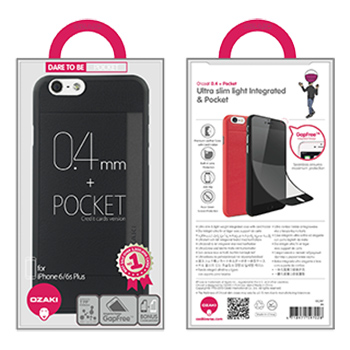 Чехол Ozaki 0.4 + Pocket для iPhone 6/6S Plus - Чёрный