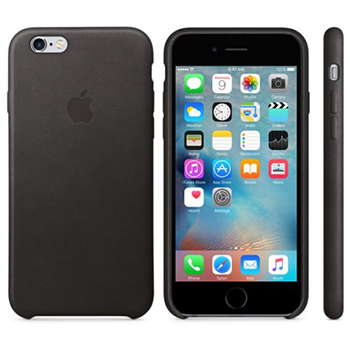 Чехол Apple Leather case для iPhone 6S - Чёрный