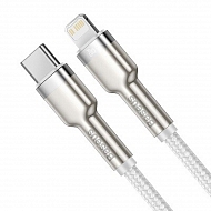 Кабель Baseus Cafule Series Metal Data Cable Type-C на Lightning 20W 1м - Белый