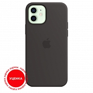 Чехол Apple Silicone Case with MagSafe для iPhone 12/12 Pro - Чёрный (Уценка)