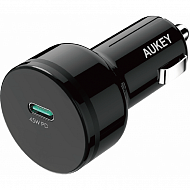 Автомобильное зарядное устройство Aukey Quick Charge 3.0 USB Type-C 45W - Чёрный