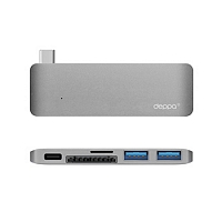 Адаптер Deppa USB-C для MacBook 5в1 - Серый