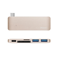 Адаптер Deppa USB-C для MacBook 5в1 - Золотой