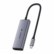 Хаб Ugreen Type-C - HDMI 8K + 3 USB 3.0 - Серый
