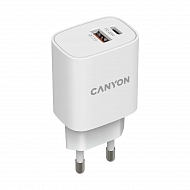 Сетевой адаптер CANYON H-20-04 с функцией быстрой зарядки - Белый