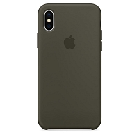 Чехол Apple Silicone Case для iPhone X - Тёмный Оливковый