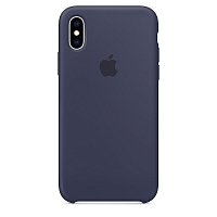 Чехол Apple Silicone Case для iPhone XS - Тёмно-синий