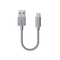 Дата-кабель ALUM SHORT USB - USB Type-C 0.15м — Серый