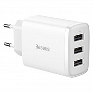 Сетевой адаптер BASEUS 3 x USB-A 17 Вт - Белый