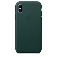 Чехол Apple Leather Case для iPhone XS - Зелёный лес
