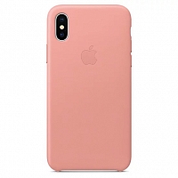 Чехол Apple Leather Case для iPhone X - Бледно-розовый