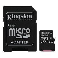 Карта памяти Kingston Canvas microSDXC UHS-I U1 Class 10 64GB 