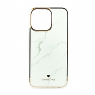 Чехол LifeStyle для iPhone 13 Pro Classic Marble - Белый