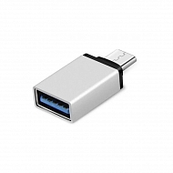 Адаптер Deppa USB-A на USB-C - Серый