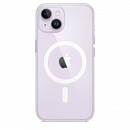 Силиконовый чехол Case Magsafe для iPhone 14 - Прозрачный глянец