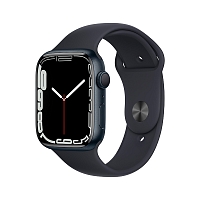 Часы Apple Watch Series 7 GPS, 45 mm Aluminium Case with Midnight Sport Band - Темная ночь