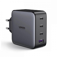 Сетевой адаптер Ugreen GaN Tech USB-A + 3*USB-C 100W – Черный
