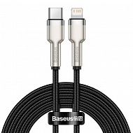 Зарядный кабель Baseus Metal Series Type-C на Lightning PD 1 метр - Черный